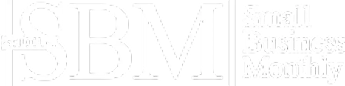 Logo of Small Business Monthly with the large initials “SBM” on the left and the words “Small Business Monthly” stacked vertically on the right.